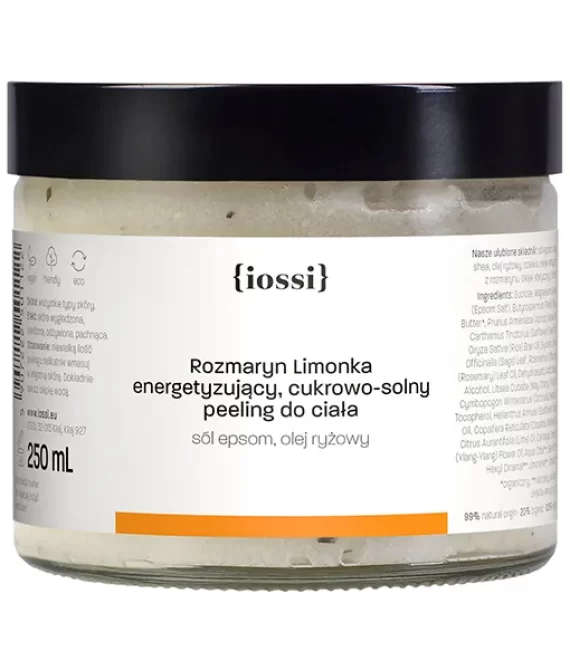 Rozmaryn Limonka. Energetyzujący, cukrowo-solny peeling do ciała.